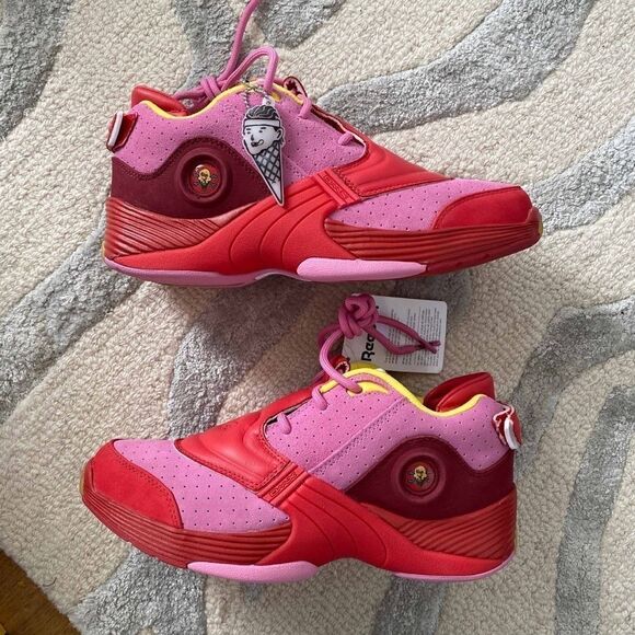 RARE Reebok x BBC Pharrell Ice Cream Answer 5 Mu Cherry Sneakers NWT Mens 7 - Picture 13 of 16